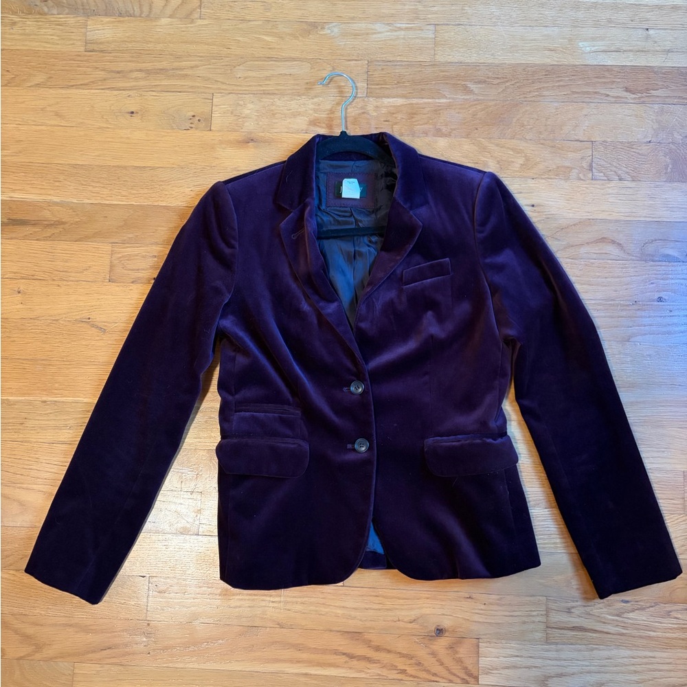J. Crew Plum Velvet Blazer